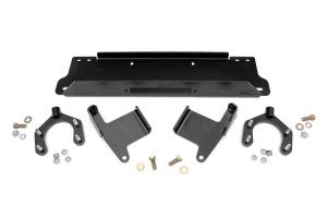Jeep Wrangler Winch Mounting Plate - Front - Rough Country - Factory Bumper - Black - '07-'17